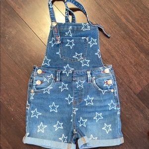Toddler girl denim short overall